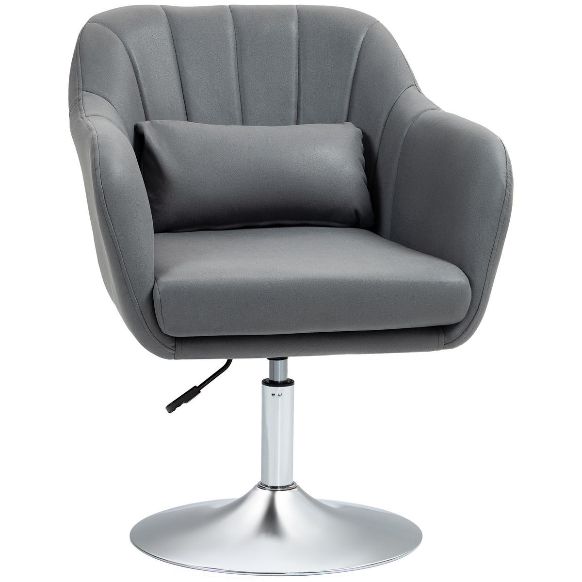 DREHSTUHL DE-06825 höhenverstellbar mit Polyesterbezug und Metallgestell Dunkelgrau - Dunkelgrau, Metall (60/91/60cm) - ComfortXL