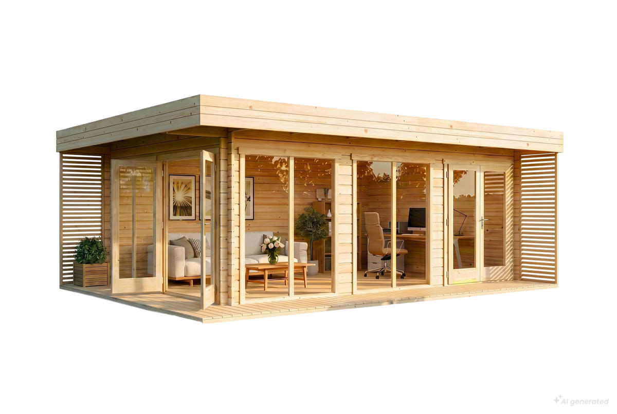 GARTENHAUS Holz Viva - Naturfarben, Holz (668/241/472cm) - Alpholz