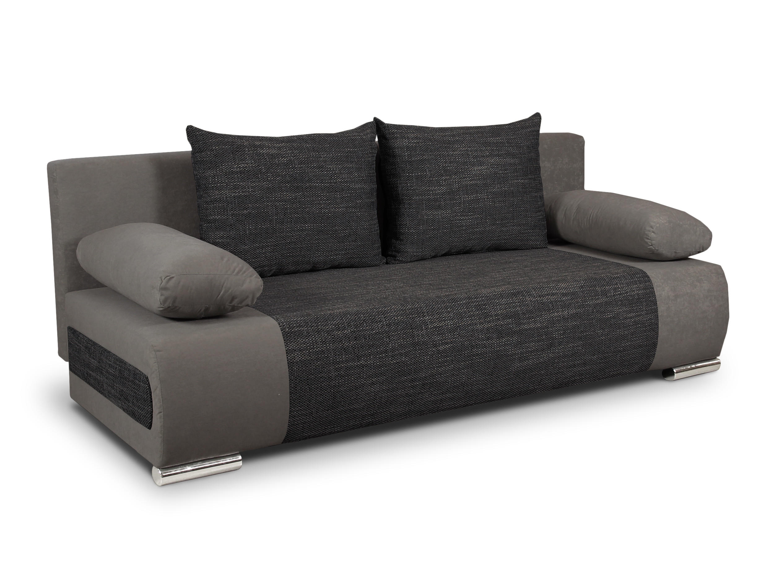 SCHLAFSOFA Naki - Silberfarben/Schwarz, Holz/Kunststoff (200/85/85cm)