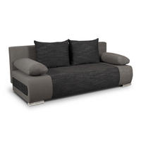 SCHLAFSOFA Naki - Silberfarben/Schwarz, Holz/Kunststoff (200/85/85cm)
