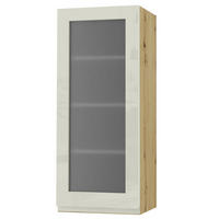 HÄNGESCHRANK Florence W4S/40 Eiche Artisan / RAL 1013 perlweiß HG 40 / 32,5 / 96cm - Türanschlag links - Weiß Hochglanz/Eiche Artisan, Holz/Holzwerkstoff (40/96/32.5cm) - Feldmann-Wohnen