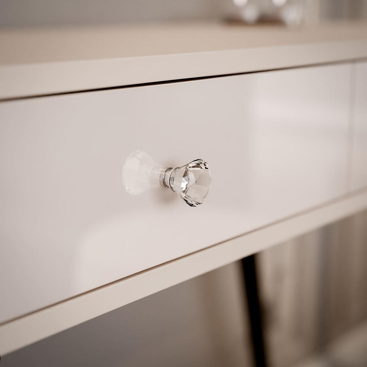 KONSOLE SIENNA KASCHMIR auf schrägen schwarzen Beinen - Beige, Holzwerkstoff (100/81/42cm) - Lookway