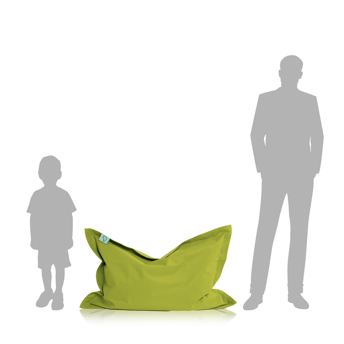 SITZSACK XXL 2er Set "Square" + "BeBi" - Grün, Textil (140/25/180cm) - Green Bean