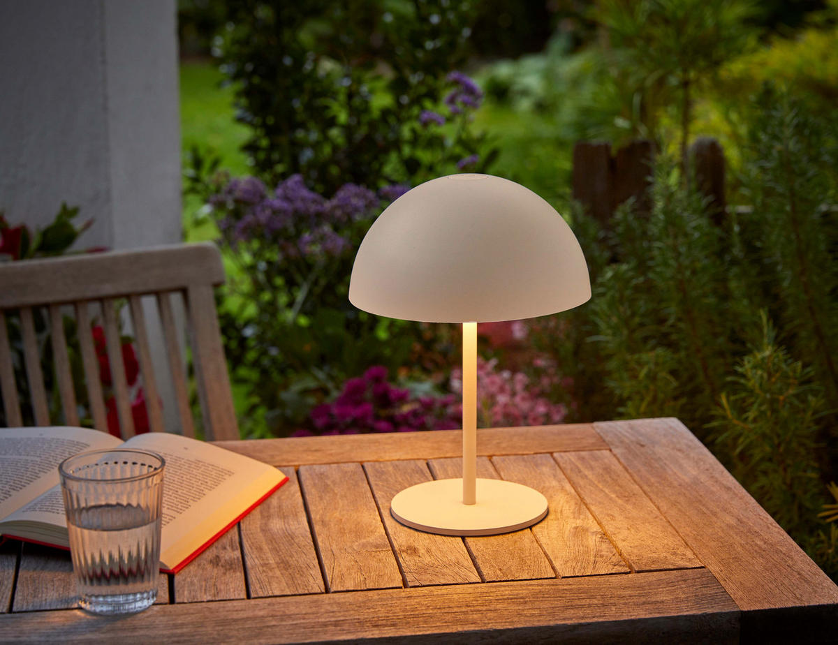 LED-TISCHLAMPE Pilzform dimmbar Metall Ø18x28xcm Beige - Beige, Metall (18/18/28cm) - Northpoint