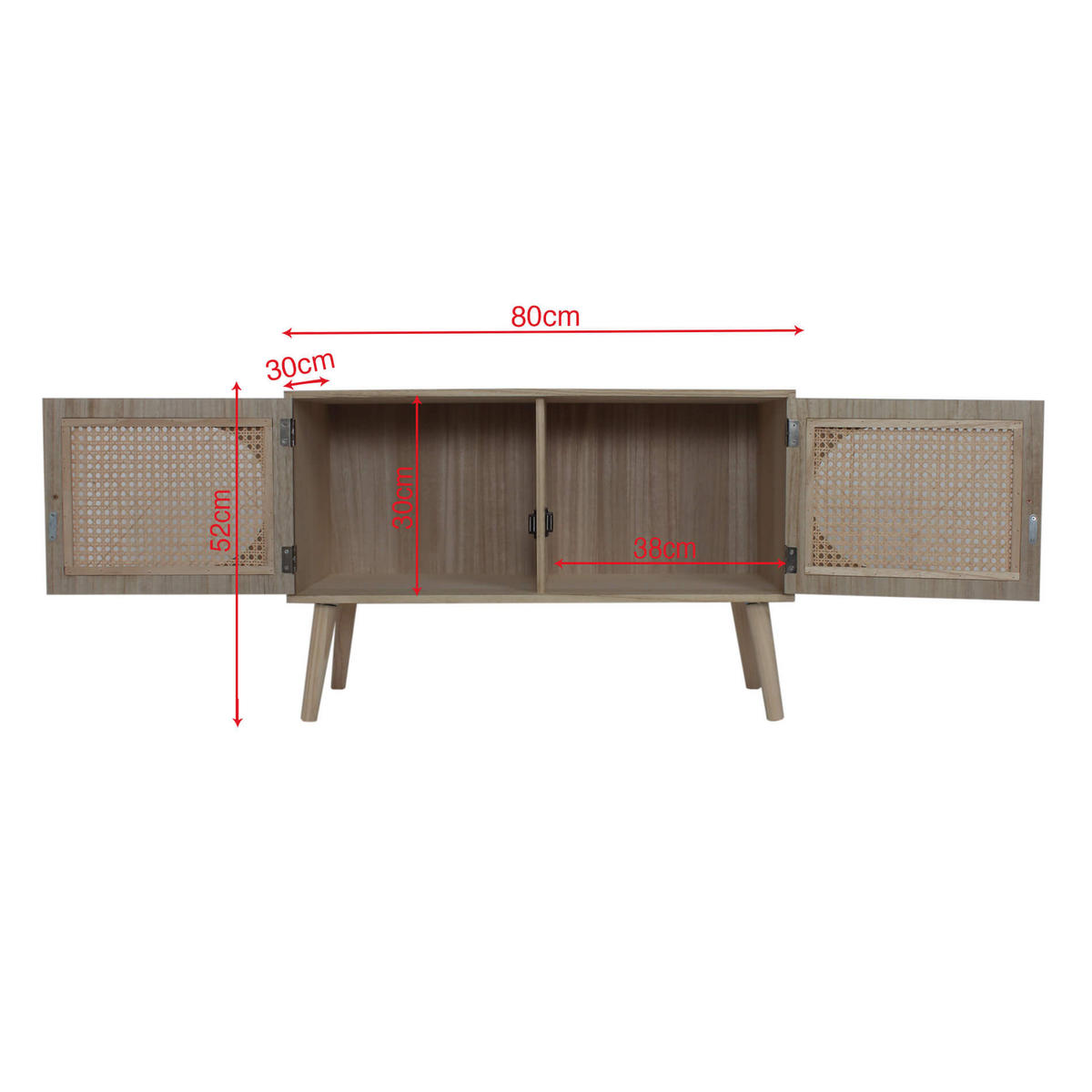 SIDEBOARD Braun 30/80/52 cm - Braun, Holzwerkstoff (30/52/80cm) - Mobili Rebecca