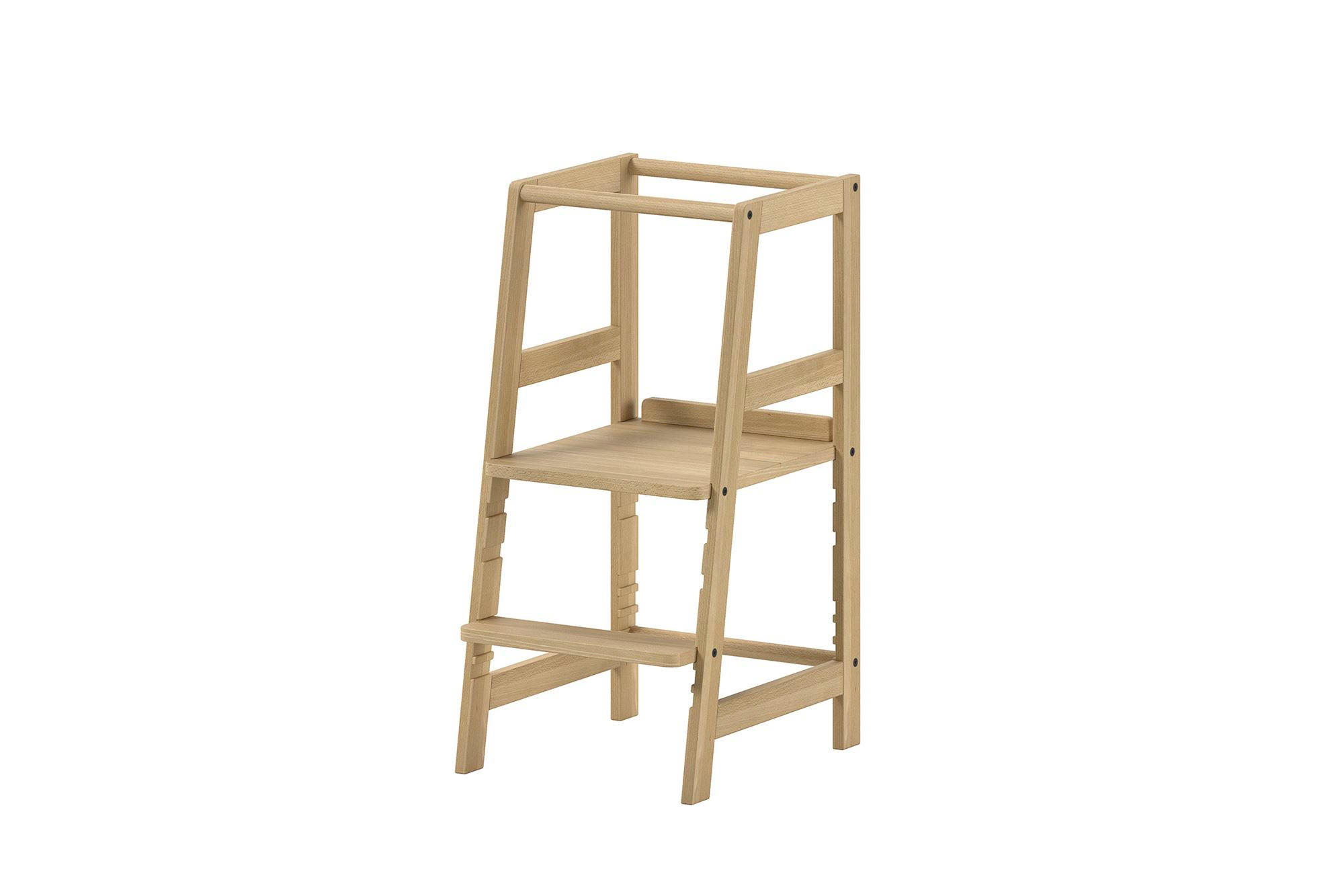 LERNTURM Kefira Massivholz Buche Natur mitwachsend stabil standfest - Buchefarben, Holz (41/85/48cm) - 58aufmkessel