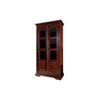 VITRINE Akazie 98x46x191 nougat lackiert OXFORD #440 - Dunkelbraun, Holz (98/191/46cm) - Massivmoebel24