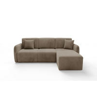 ROHOVÁ SEDAČKA Dora 3 miesta na sedenie Taupe - taupe, drevo (245/185cm) - Petits-meubles