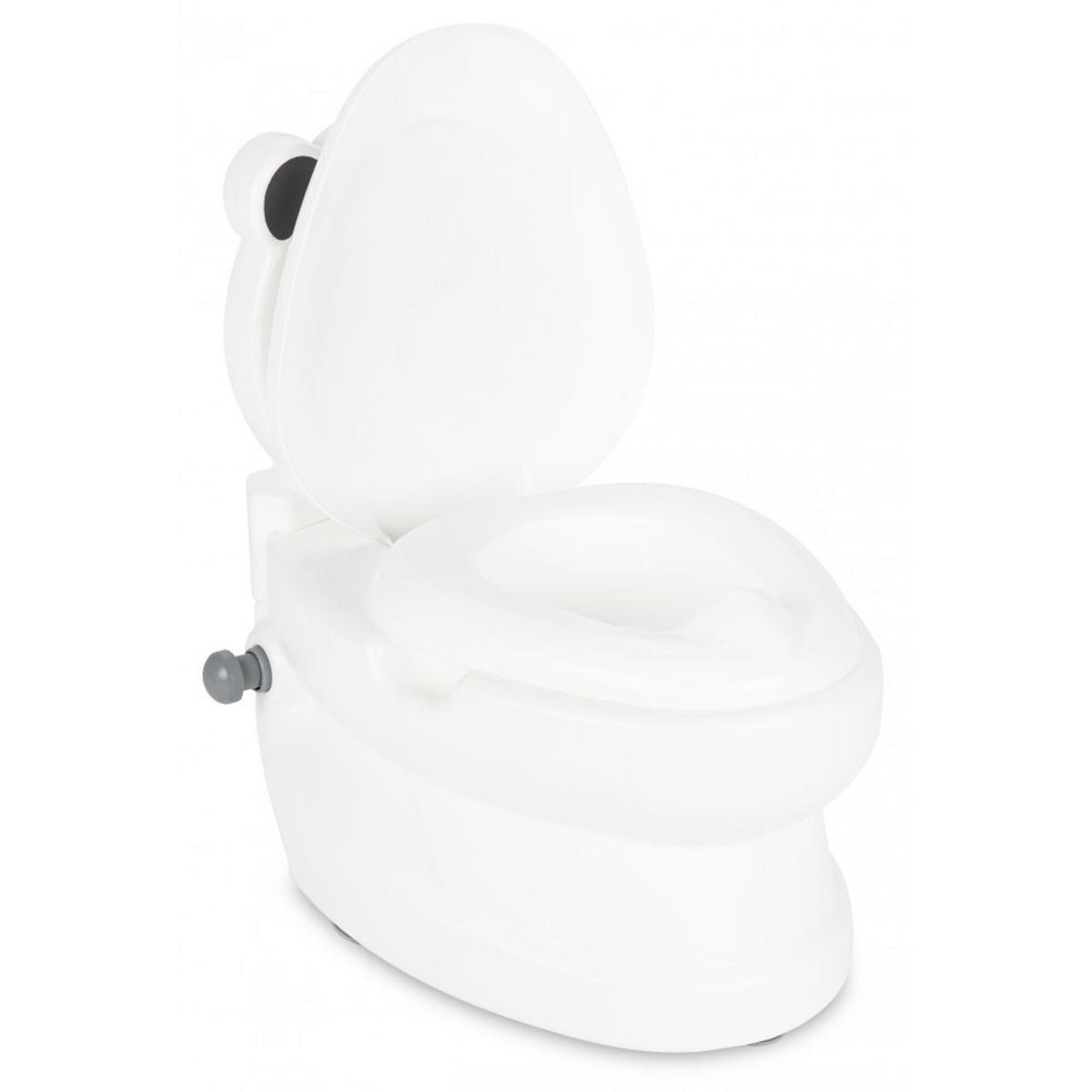 TÖPFCHEN Panda 07561 weiß Toilettenpapierhalter, Musik, Licht, Klappdeckel, rutschfeste Basis - Schwarz, Kunststoff (27/41cm) - Pilsan