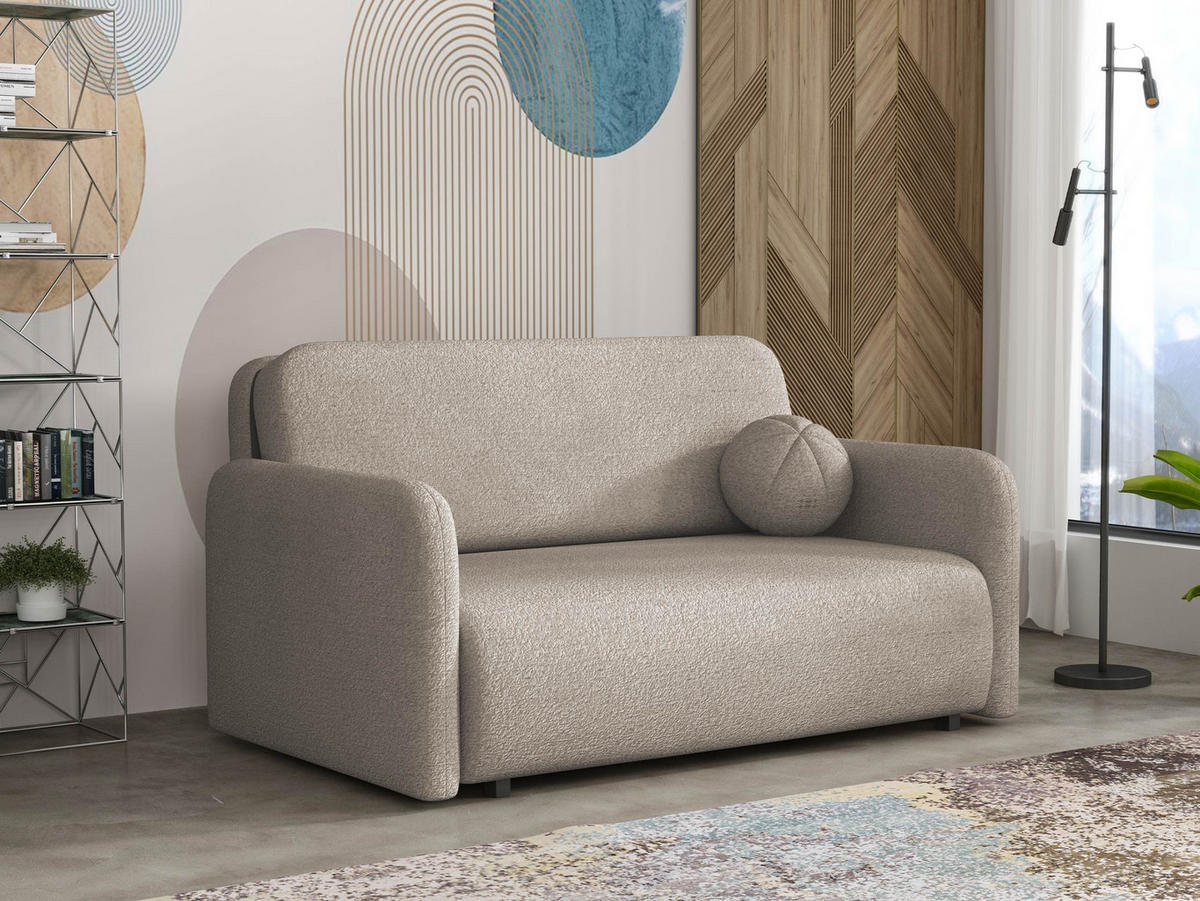 SCHLAFSOFA Viva Sun III - Hellbraun/Schwarz, Holz/Textil (150/85/103cm) - MIRJAN24