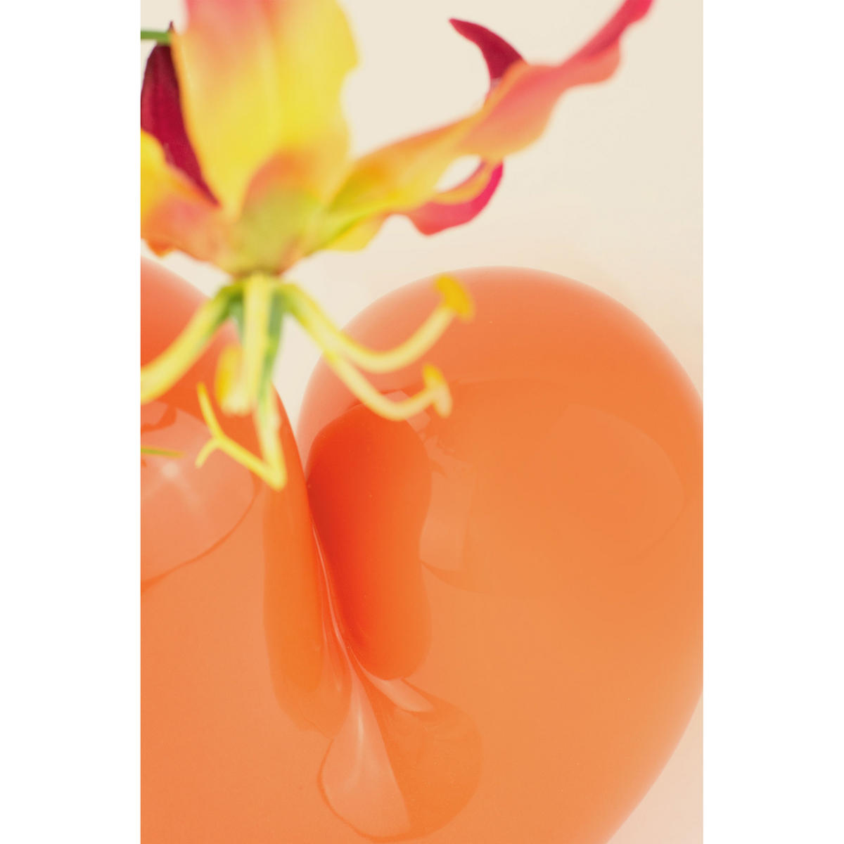 BLUMENVASE Arts of Parts Sulcus, Steingut, Orange, 18 x9.5 x 18 cm - Orange, Keramik (18cm) - Donkey Products