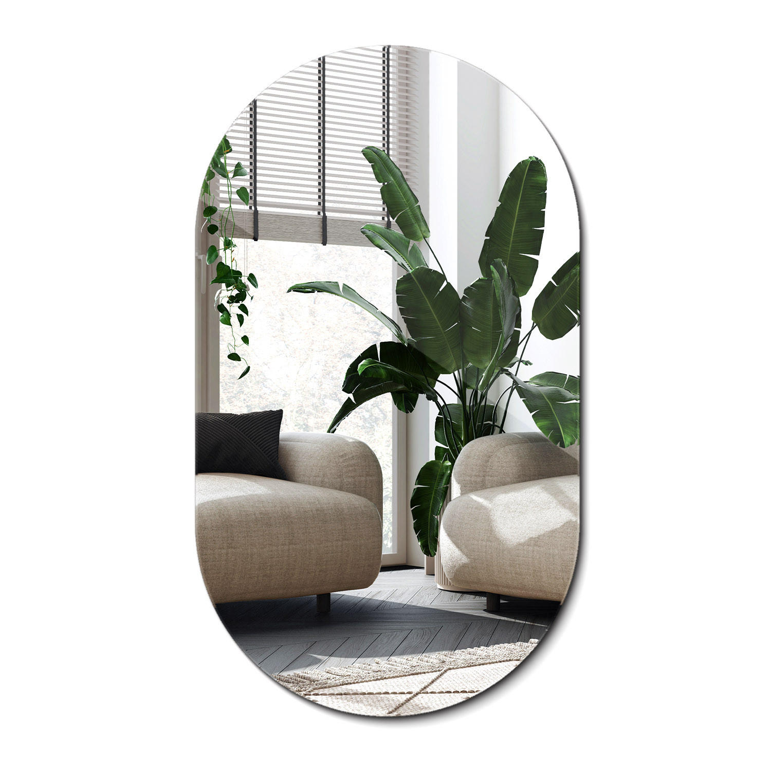 SPIEGEL 46x80 cm Unregelmäßiges - Transparent, Glas (46/80/0.4cm) - Wallfluent