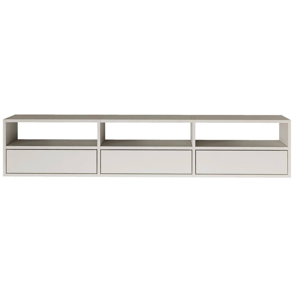 TV-LOWBOARD Framme hängend, 3 Klappen und Ablagen, Weiß, 150/30/30 cm - Weiß, Holzwerkstoff (150.1/30/30cm) - Selsey