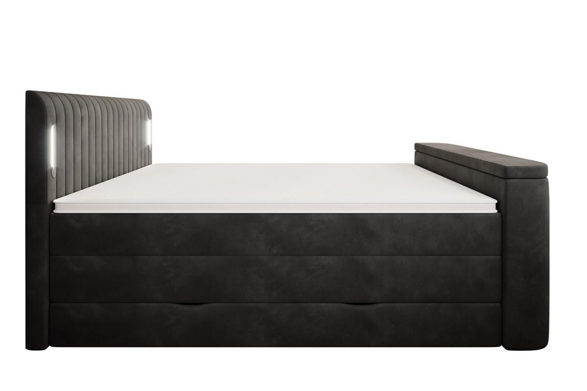 BOXSPRINGBETT FLY Anthrazit 180/200 cm H2/H3 mit TV-Lift Samt - Anthrazit, Textil (180/200cm) - wonello