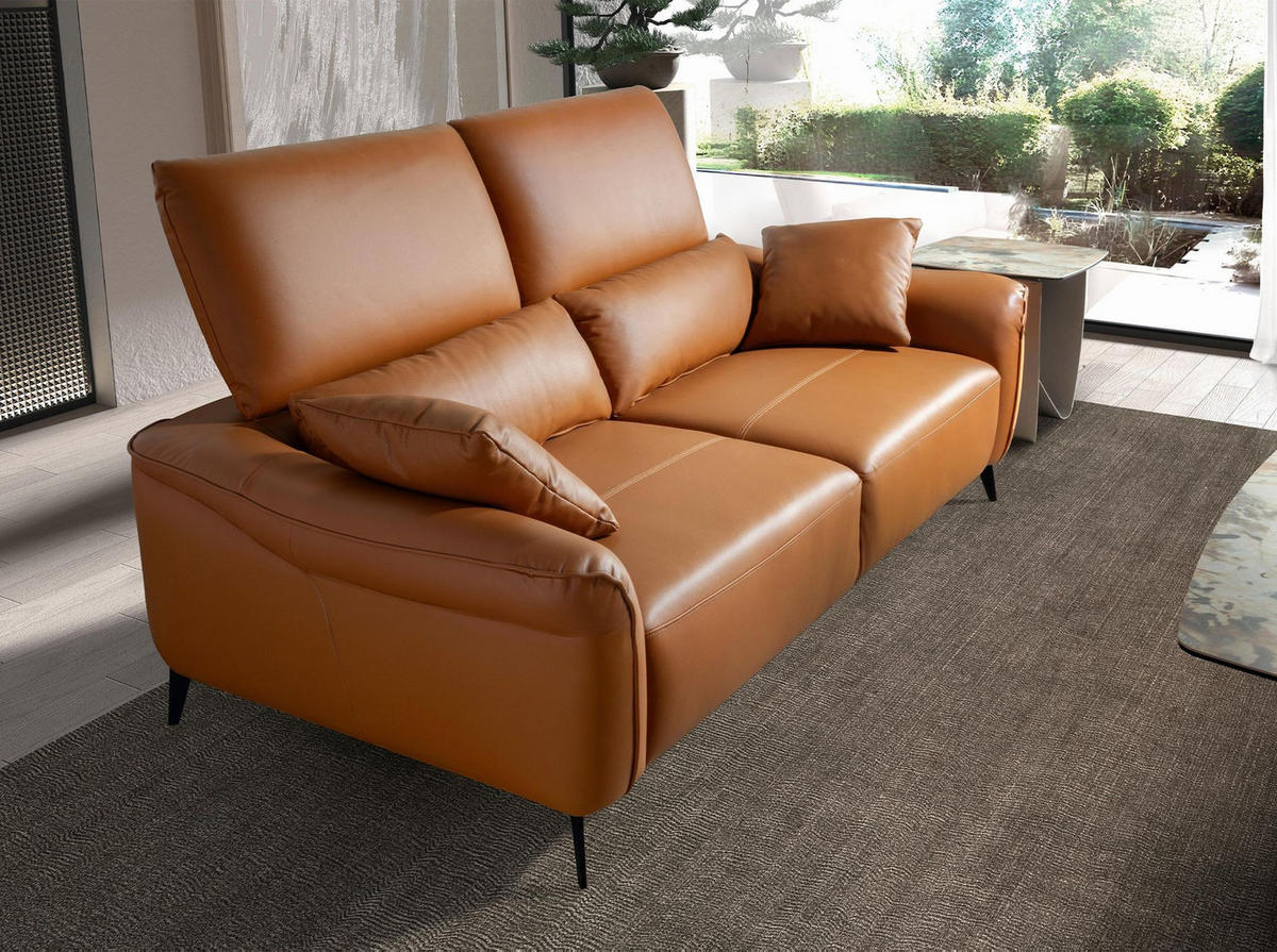 SOFA Klassisch Braun Schwarz 170/107/105 cm - Braun, Leder/Metall (170/105/107cm) - ANGEL CERDA
