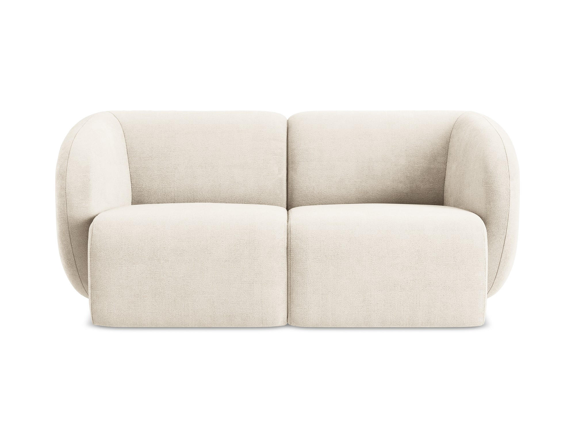 2-SITZER-SOFA Chenille Stoff Beige - Creme/Schwarz, Holzwerkstoff/Kunststoff (174/75/94cm) - Makamii