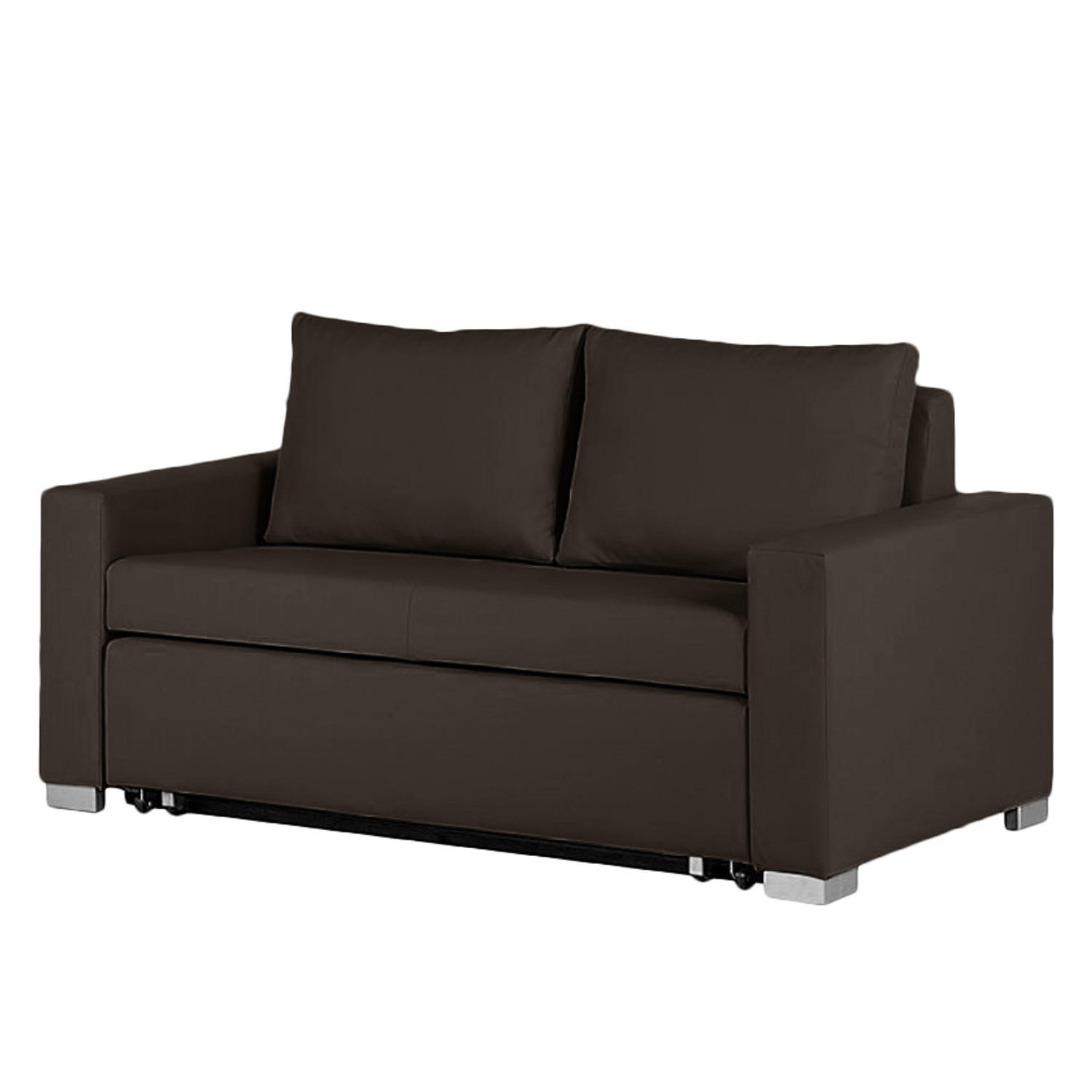 SCHLAFSOFA - Silberfarben/Braun, Kunststoff (193/90/90cm) - home24