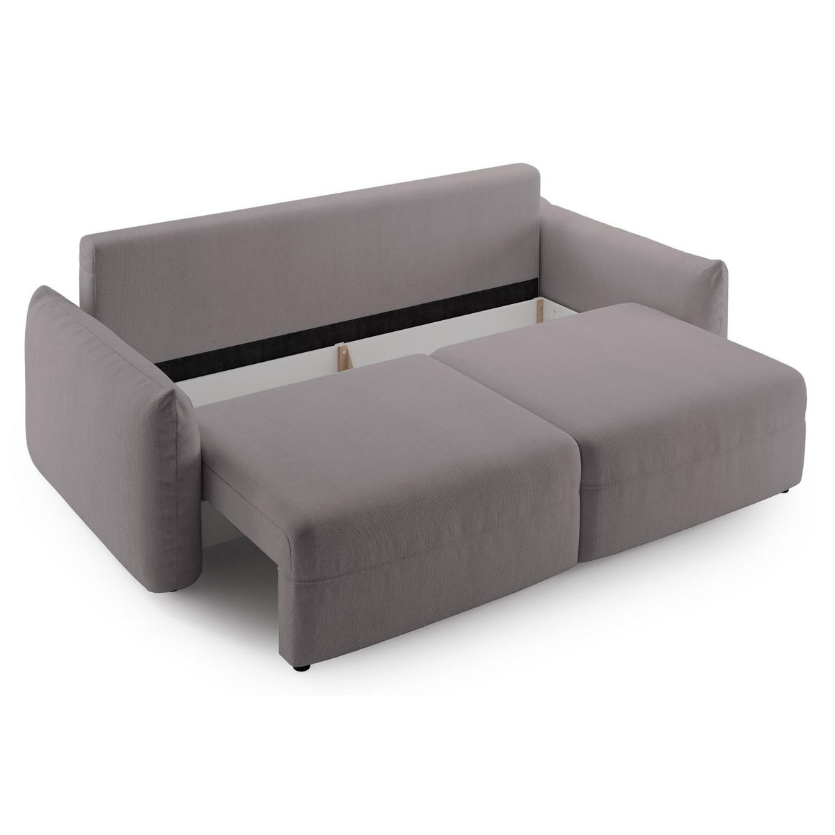 SCHLAFSOFA Theolla Greige - Taupe/Schwarz, Textil/Metall (248/97/111cm) - Selsey