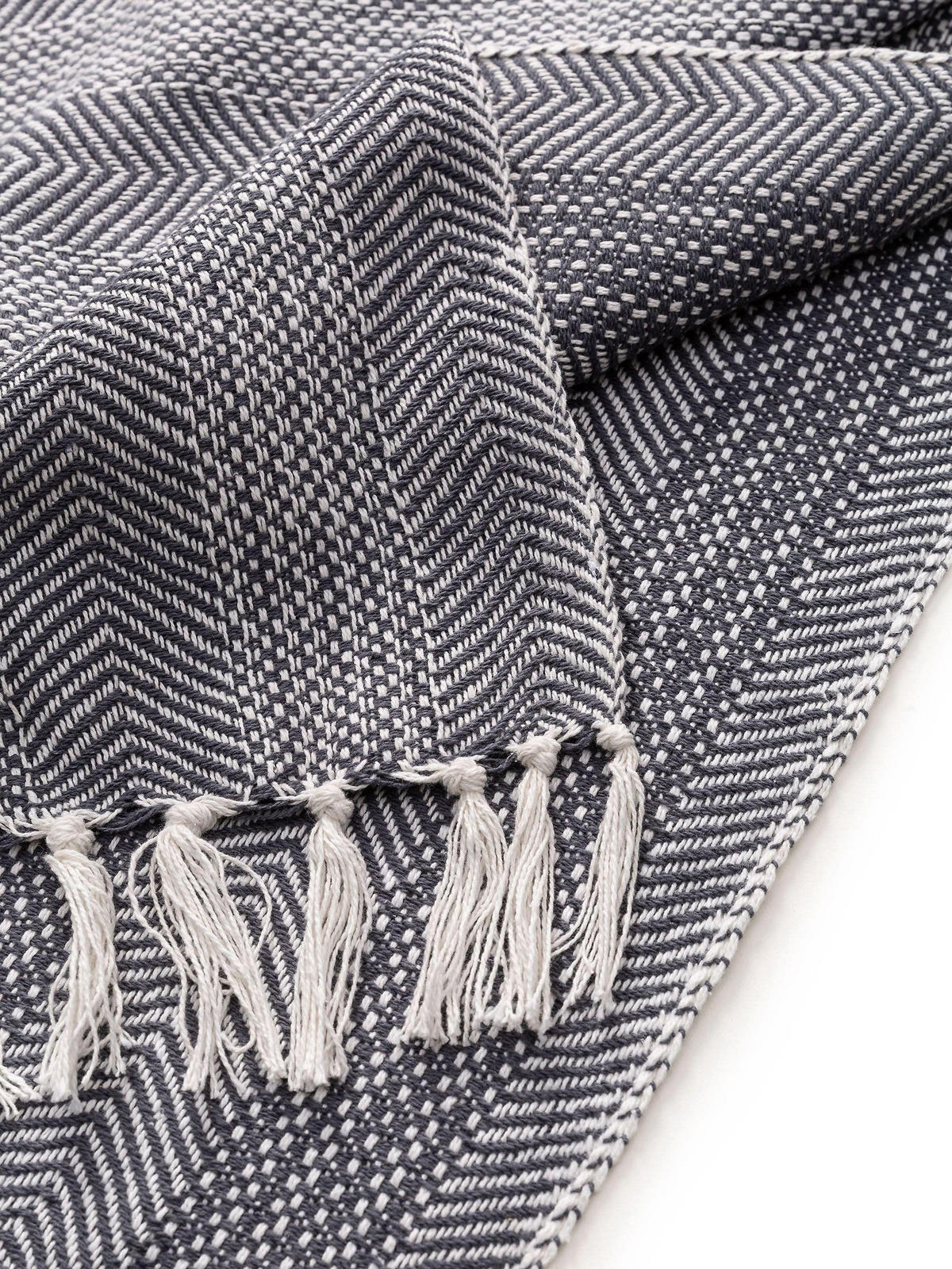 BAUMWOLLDECKE Alisea Anthrazit 125x150 cm - Anthrazit, Textil (125/150cm) - benuta Nest