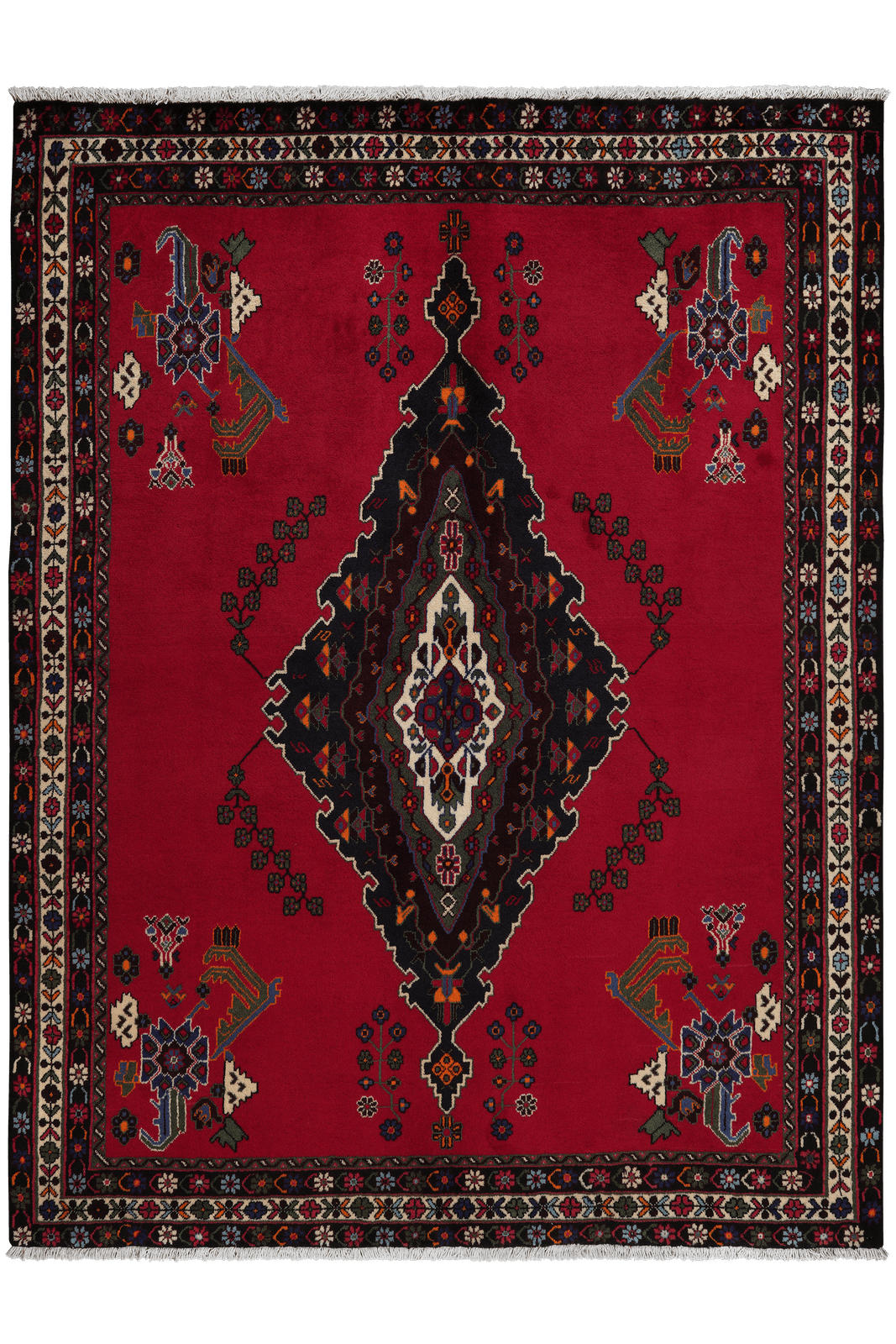 ORIENTTEPPICH handgeknüpft Afshar Rot 216/164 cm Schurwolle - Rot, Textil (164/216cm) - Looma
