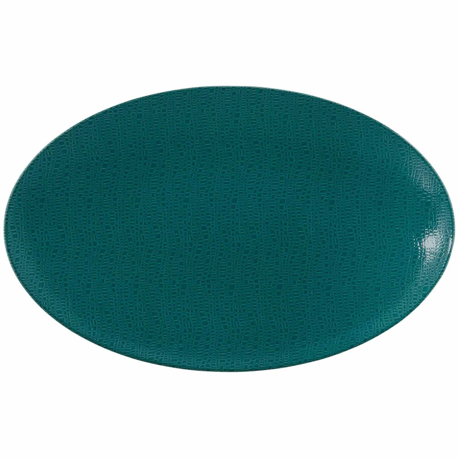 SERVIERPLATTE Life Fashion Trendy Petrol 40x26 cm - Petrol, Keramik (25.8/2.5/40.3cm) - Seltmann Weiden