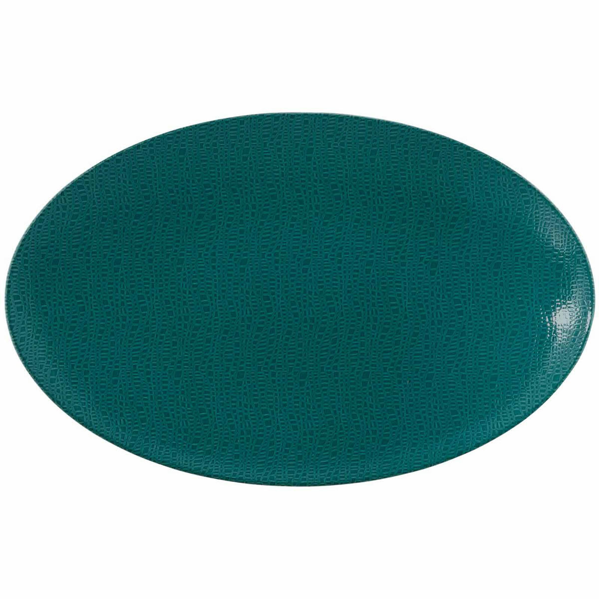 SERVIERPLATTE Life Fashion Trendy Petrol 40x26 cm - Petrol, Keramik (25.8/2.5/40.3cm) - Seltmann Weiden