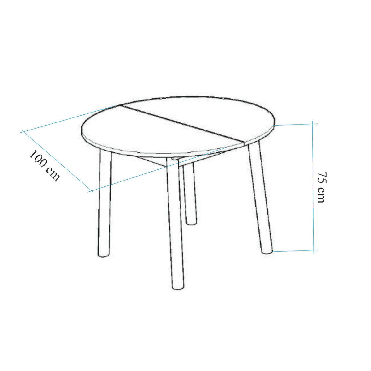 TISCH mit massivholzbeinen - vina 100/100/75 cm - Kieferfarben, Holzwerkstoff (100/100/75cm) - Calicosy