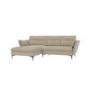 ECKSOFA Mira Beige Samt-Stoff - Beige/Schwarz, Textil/Metall (260/168cm) - S-Style Möbel