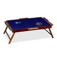 PUZZLETISCH Bunt Kiefernholz 6-Schubladen 90x62 cm - Multicolor, Holz/Kunststoff (64/106.5/34cm) - Relaxdays