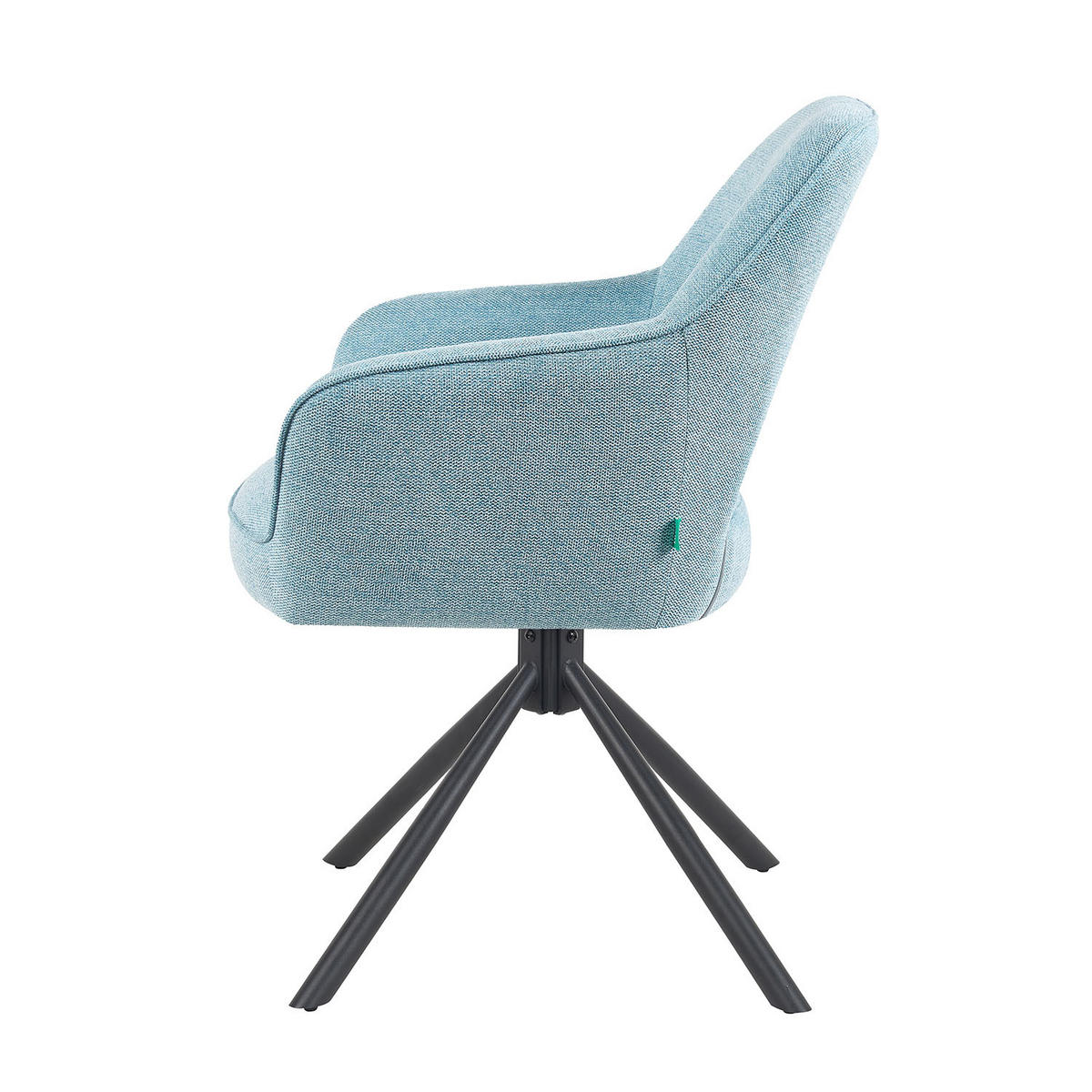 DREHSTUHL Mika-Ben - Schwarz/Hellblau, Textil/Metall (60/87/65cm) - DUBI Möbel