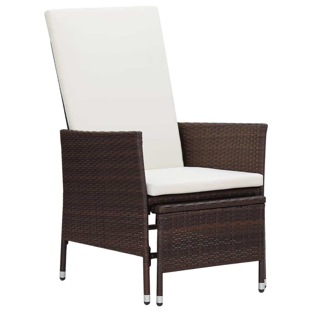 furnicato Garten-Liegestuhl Braun 62x106x62 cm