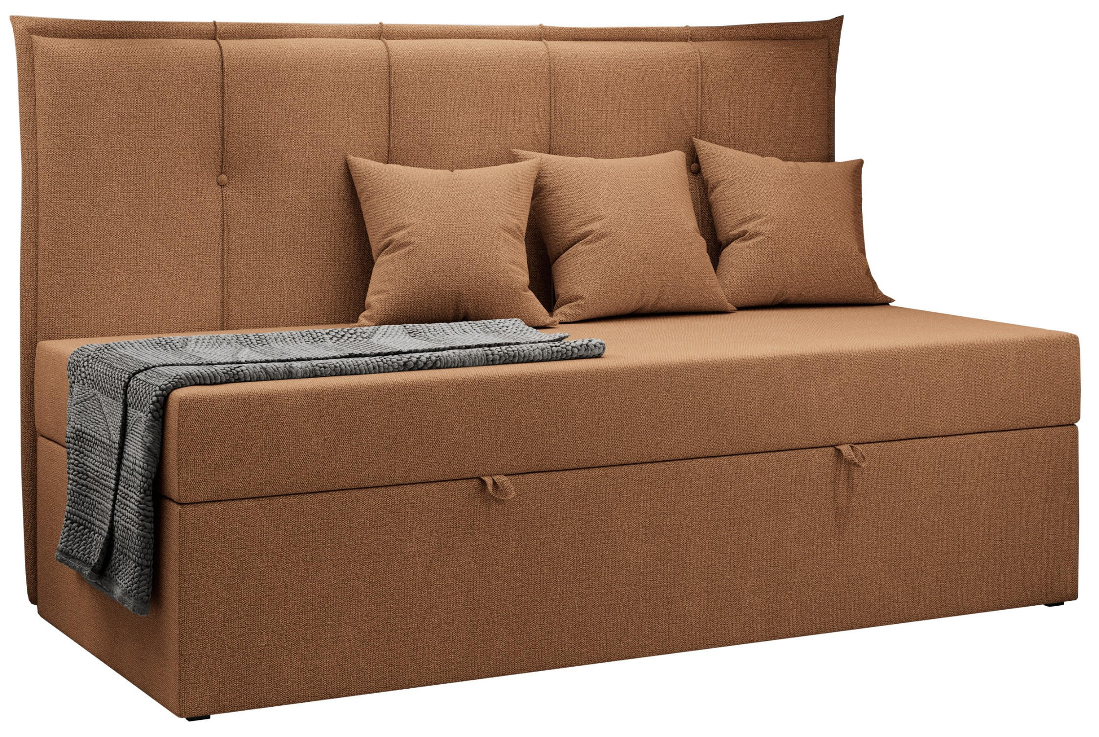 BOXBETT BANCO 90/200 Orange Struktur - H3 - Orange, Holz/Textil (90/200cm) - MKS