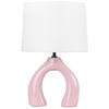 TISCHLEUCHTE Rosa/Weiß Abbie - Pink/Weiß, Keramik (28/28/43cm) - Beliani