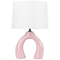 TISCHLEUCHTE Rosa/Weiß Abbie - Pink/Weiß, Keramik (28/28/43cm) - Beliani