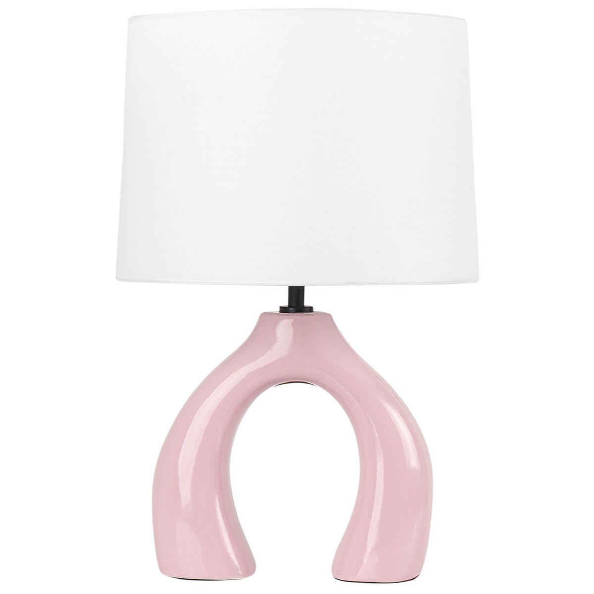 TISCHLEUCHTE Rosa/Weiß Abbie - Pink/Weiß, Keramik (28/28/43cm) - Beliani