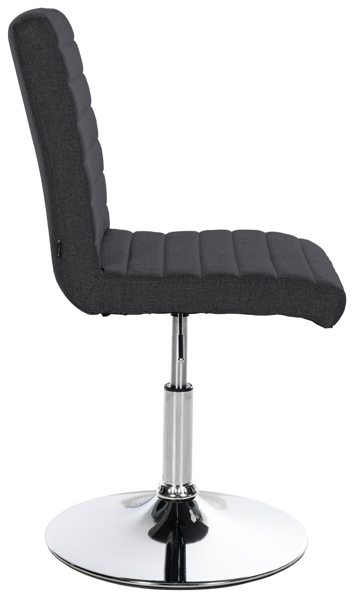 DREHSTUHL 2er Set Stoff schwarz - Chromfarben/Schwarz, Textil/Metall (44/81/60cm) - CLP