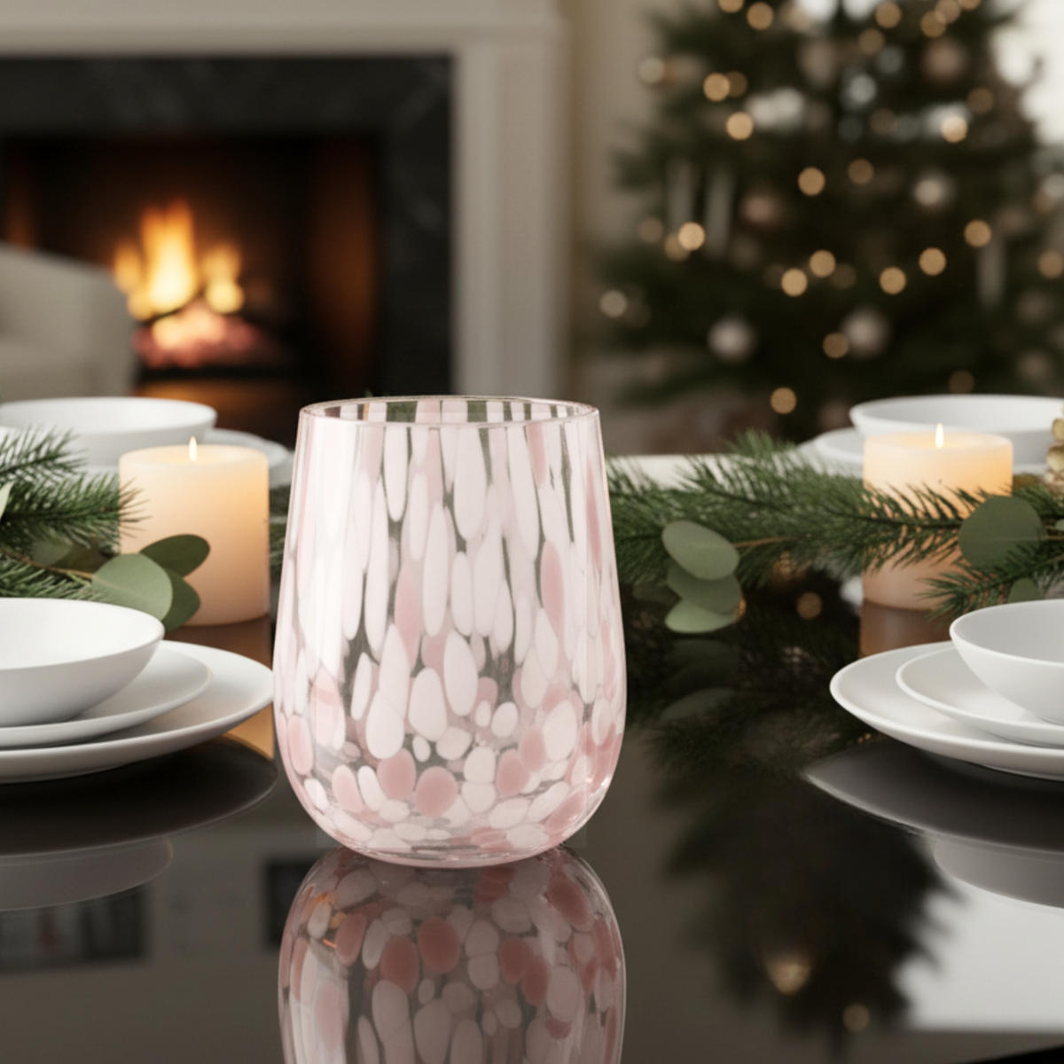 TRINKGLÄSER Set Curacao - 4 teilig - Transparent/Rosa, Glas - Sänger