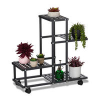 BLUMENSTÄNDER - Schwarz, Kunststoff/Metall (61.5/60.5/26cm) - Relaxdays