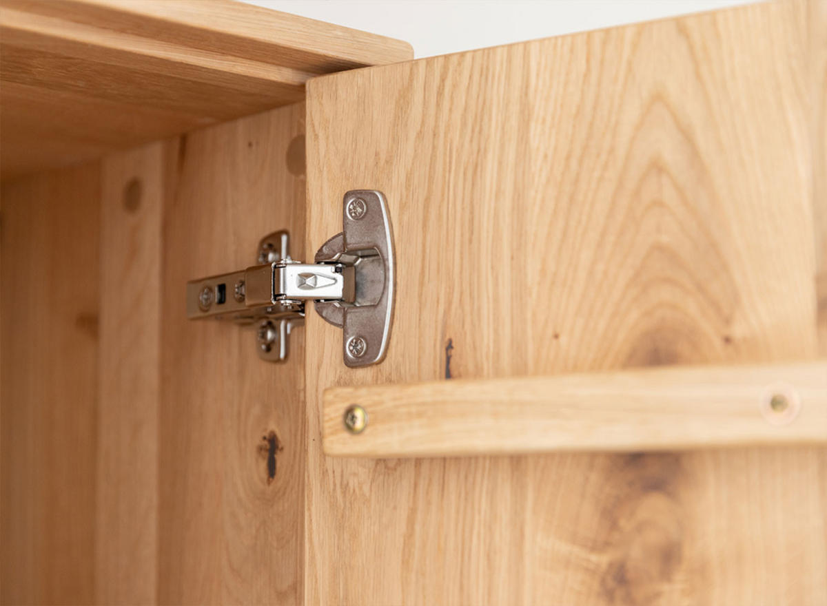 KOMMODE Tirano Eiche Natur / Hirnholz / Schwarz 154 / 39 / 84cm - Eiche Bianco/Eichefarben, Holz/Metall (154/84/39cm) - Feldmann-Wohnen