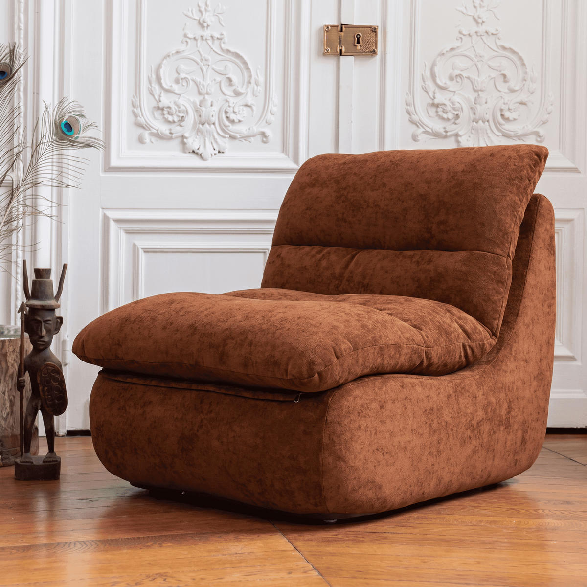 SESSEL Nuvia Schokolade - Dunkelbraun, Textil (80/75/100cm) - COCO Living