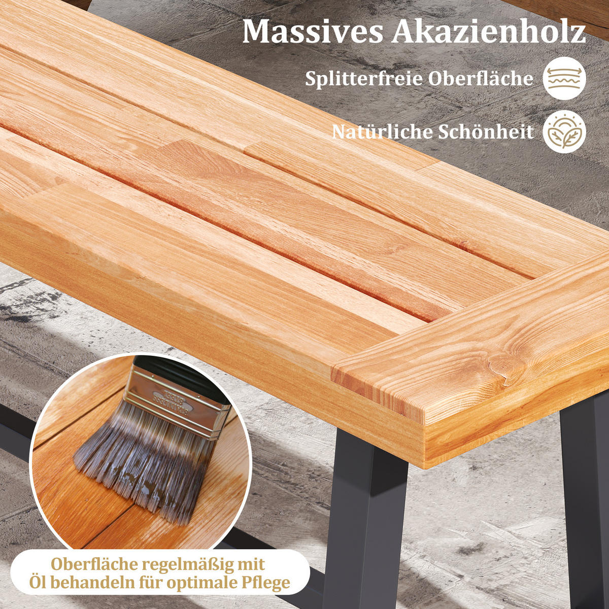 BIERGARTENBANK Natur - Naturfarben, Holz (32/45/160cm) - COSTWAY