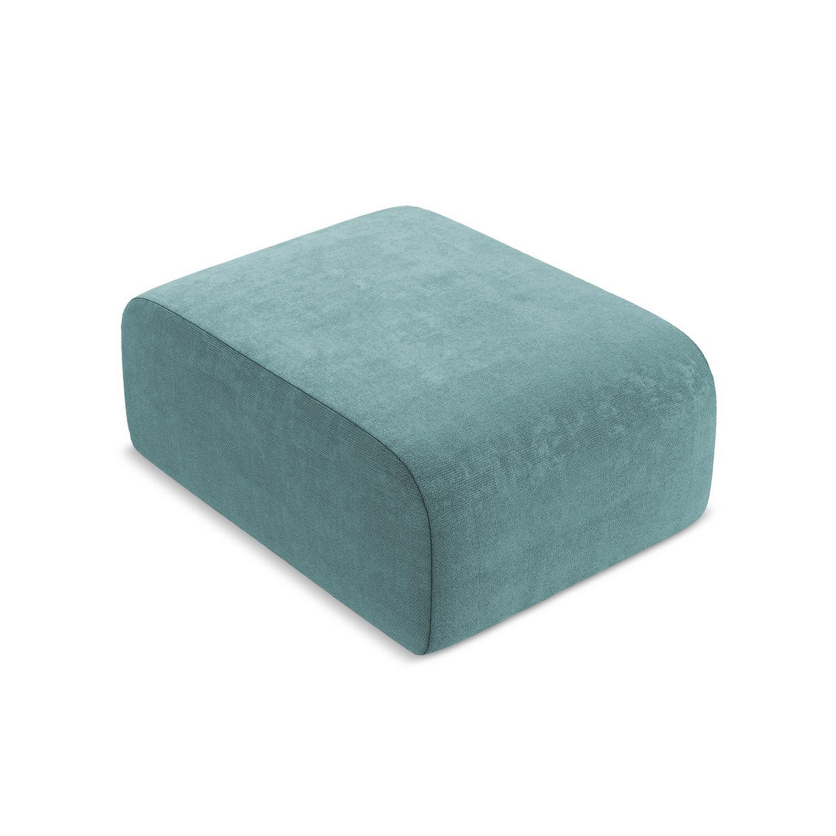 POUF Chenille Stoff Blau - Blaugrau/Schwarz, Holzwerkstoff/Kunststoff (72/42/94cm) - LaMiaSofa