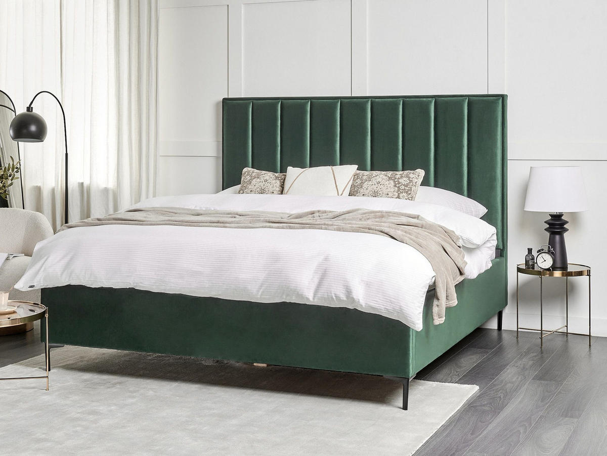 POLSTERBETT 180/200 cm Grün Sezanne - Grün, Textil (180/200cm) - Beliani