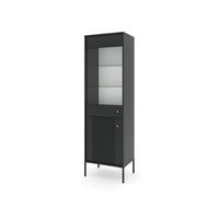 VITRINE ISEO Schwarz 54x39x180 cm - Schwarz, Holzwerkstoff (54/180/39cm) - FURNLUX