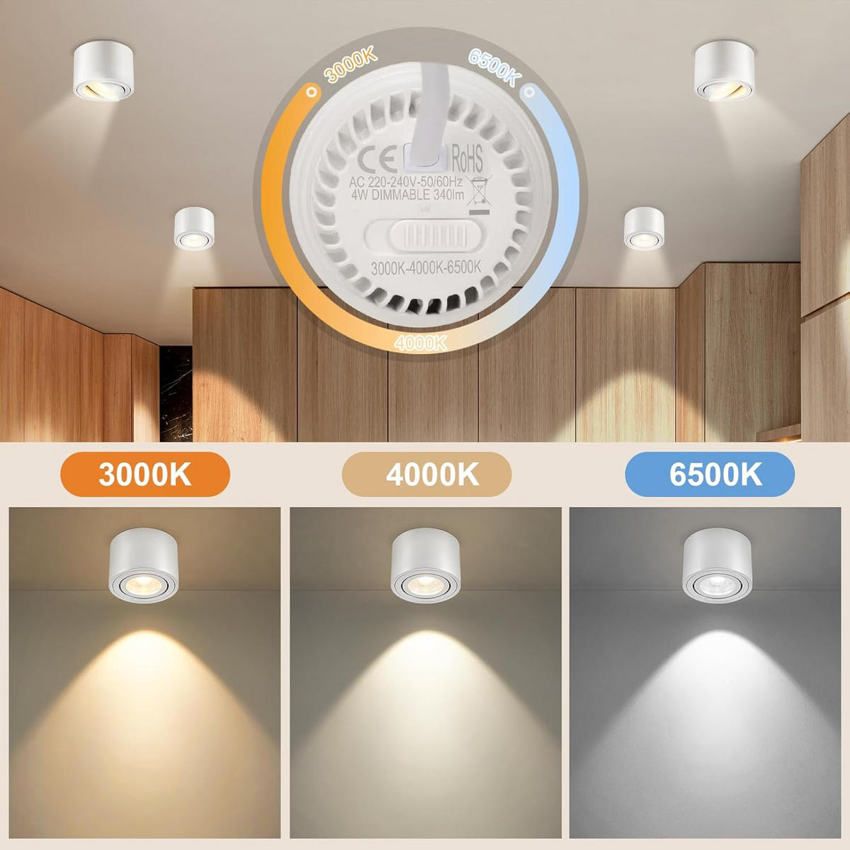 LED Einbaustrahler 18/18/8cm - Weiß, Metall (18/18/7.5cm) - Nettlife
