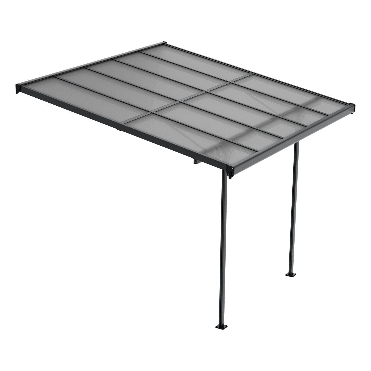TERRASSENDACH Borneo Aluminium 3x3m dunkelgrau - Dunkelgrau, Metall (313/300/300cm) - Juskys