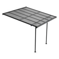 TERRASSENDACH Borneo Aluminium 3x3m dunkelgrau - Dunkelgrau, Metall (313/300/300cm) - Juskys