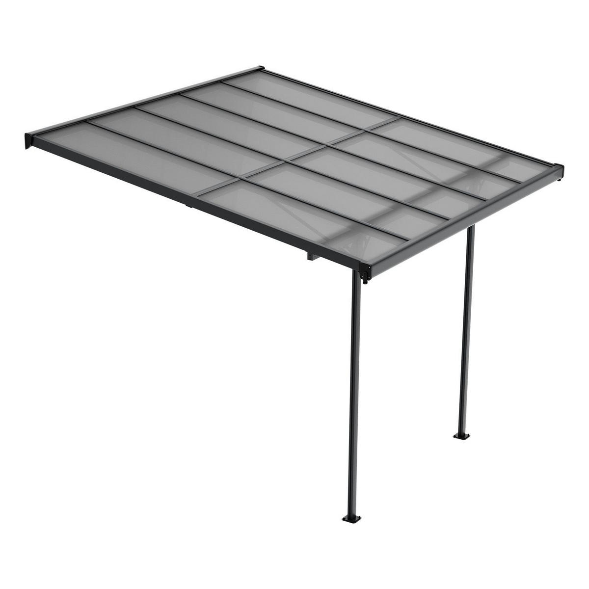 TERRASSENDACH Borneo Aluminium 3x3m dunkelgrau - Dunkelgrau, Metall (313/300/300cm) - Juskys