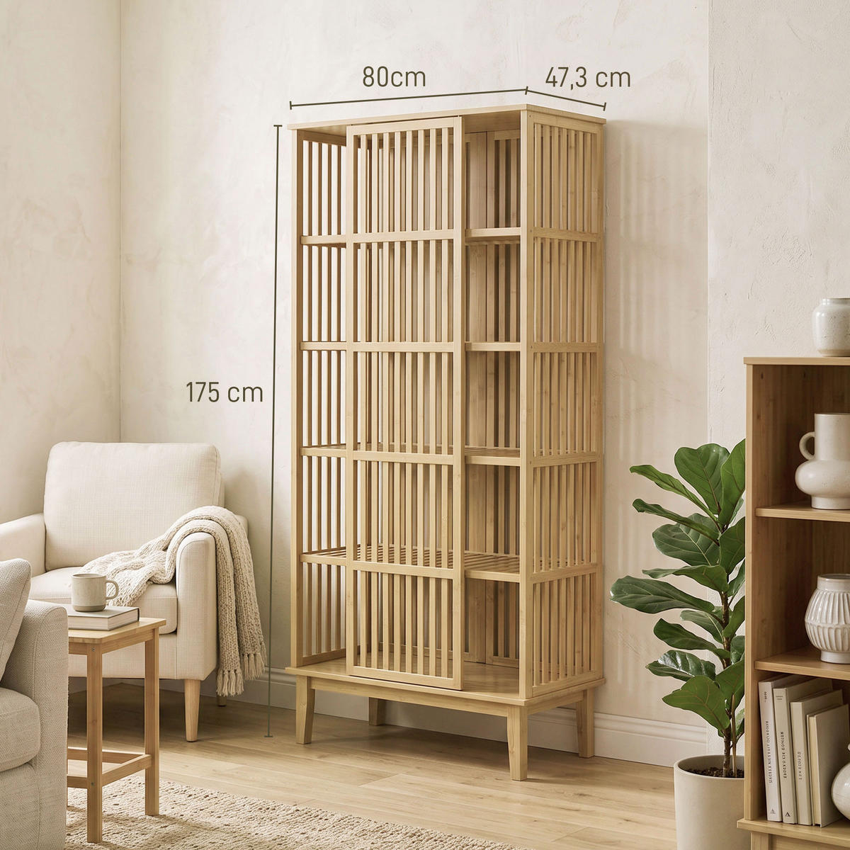 KLEIDERSCHRANK PANG-8N2T5K Naturfarben - Naturfarben, Holz (47.3/175/80cm) - PANGIVO