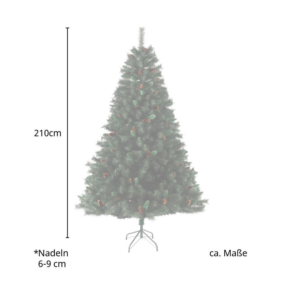 WEIHNACHTSBAUM künstlich - Grün, Kunststoff (90/210cm) - SVITA